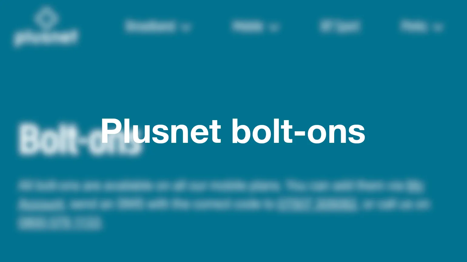 Plusnet bolt-ons for EU roaming