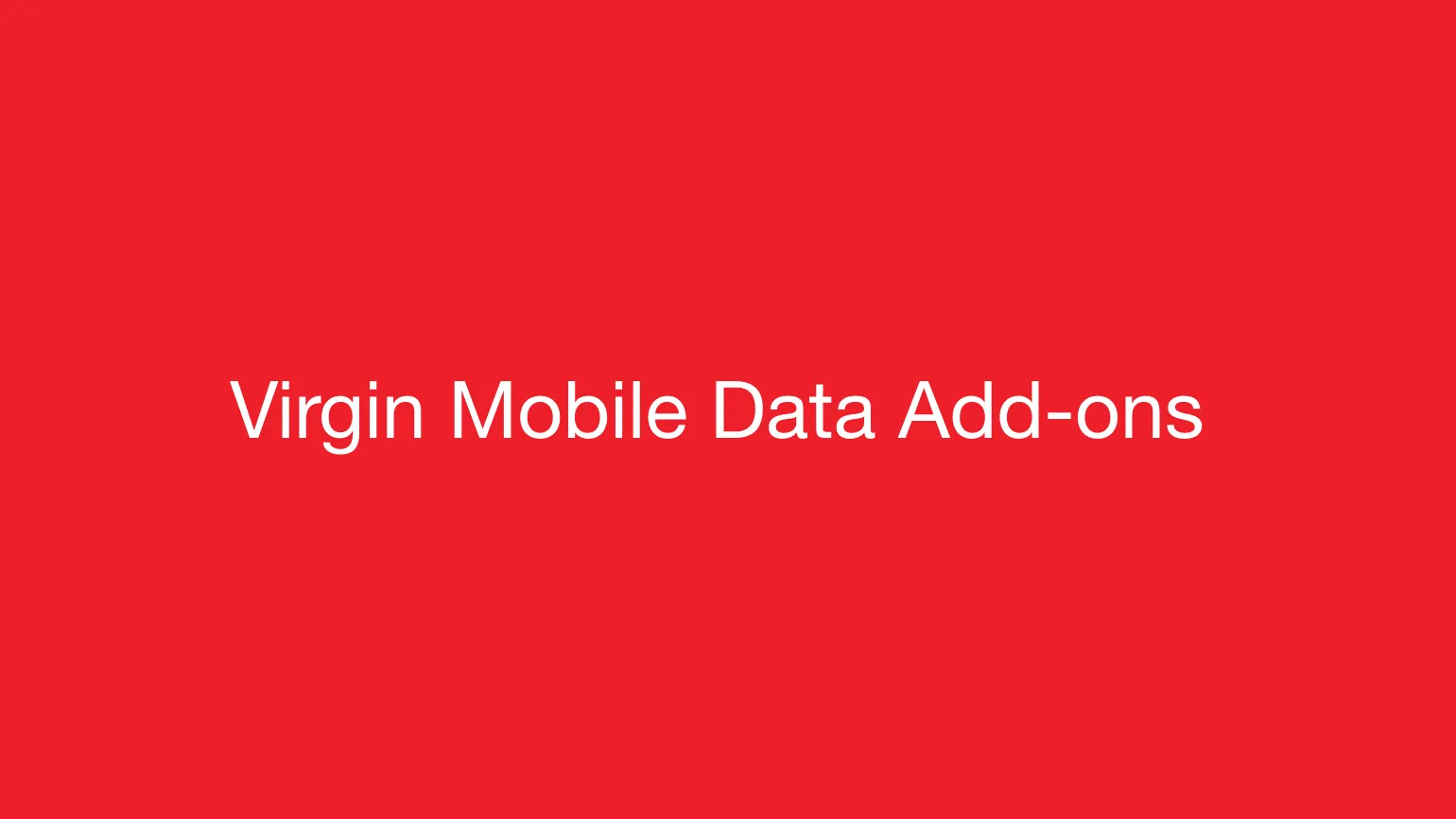 Virgin Mobile data add-ons when roaming